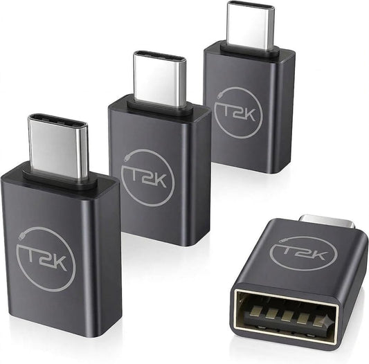 T2K USB-C to USB Adapter 4 Pack, Thunderbolt 5/4 to USB 3.2