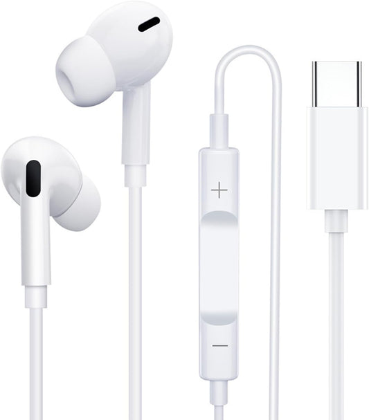 USB C Wired Headphones with Microphone | In-Ear Earbuds