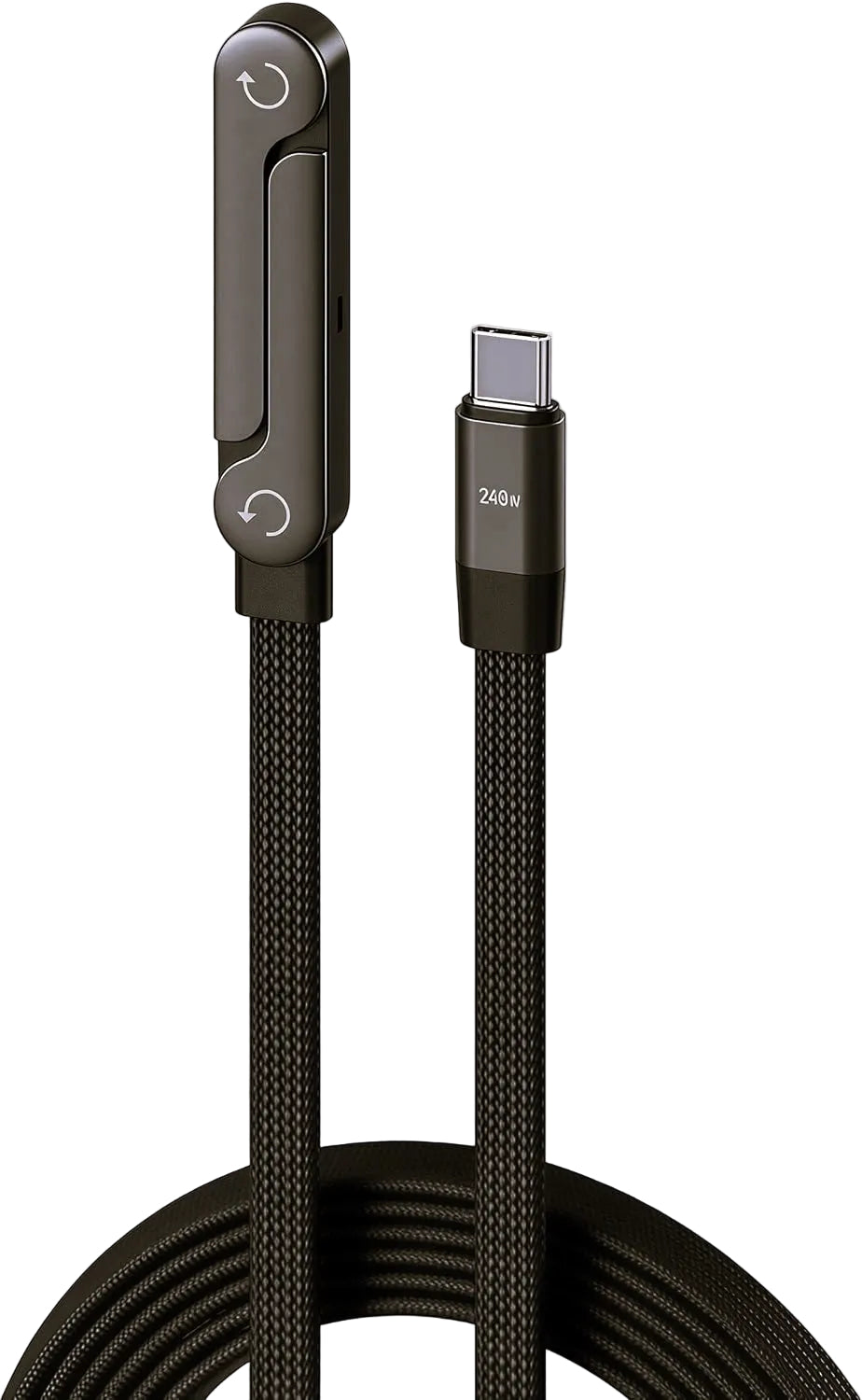 240W Fast Charging USB-C to USB-C Cable with Built-in Phone Stand